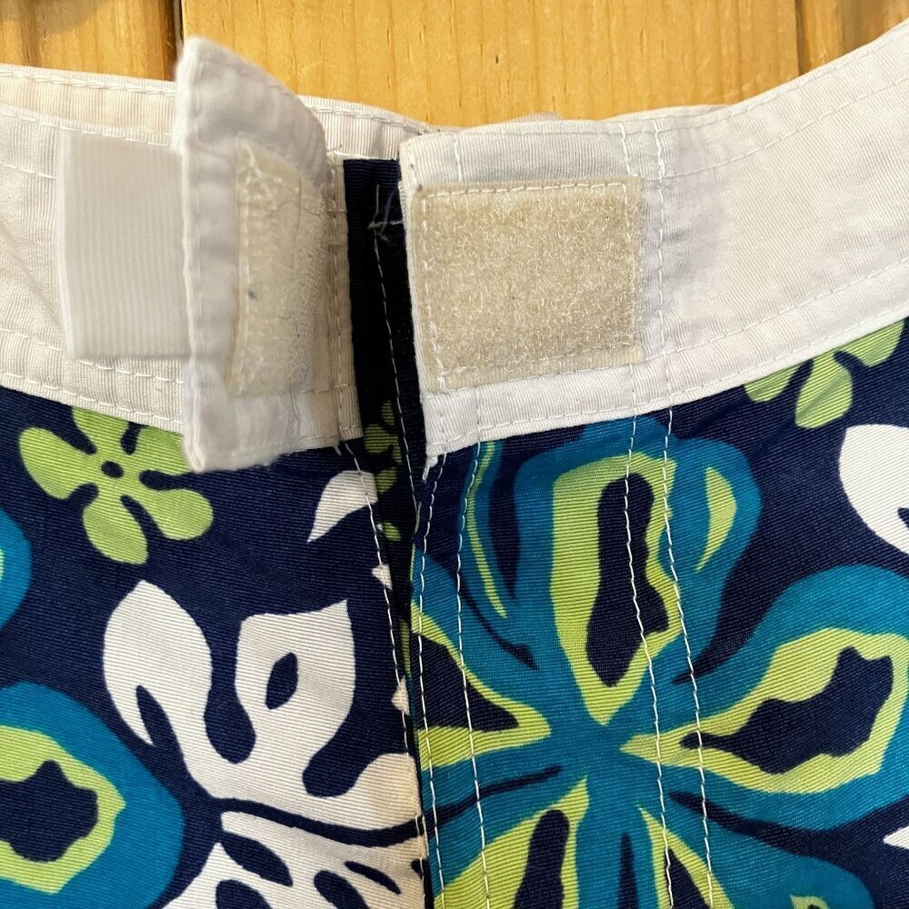 Jimmy'z Mens Vintage 90s Floral Swim Trunks Board Shorts Size 34 Blue SP EXC - Picture 4 of 9